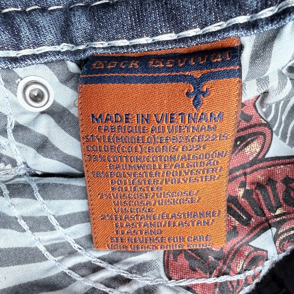 Rock‎ Revival Boris Bootcut Jeans Womens Size 27 x 28.5 Embellished Pockets - Picture 11 of 11